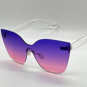 Rimless Sunglasses Purple Pink Ombre Lens Fashion Trendy Women Street Wear Party